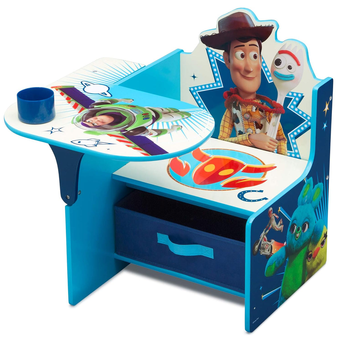 Upholstered Chair and Chair Desk with Storage Bin E837