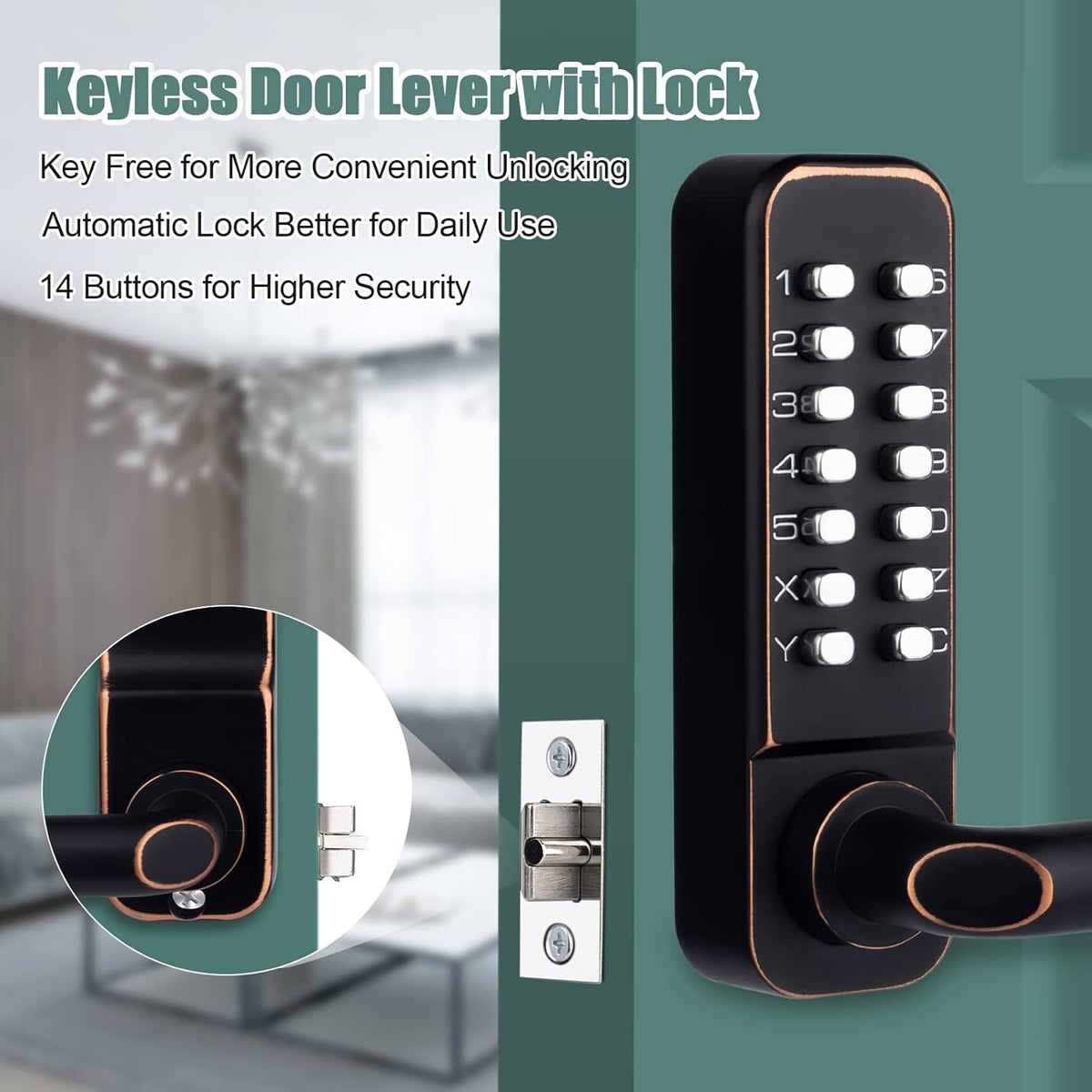 Keyless Entry Door Lock with Keypad Door Knob and Lever Handle Y750887
