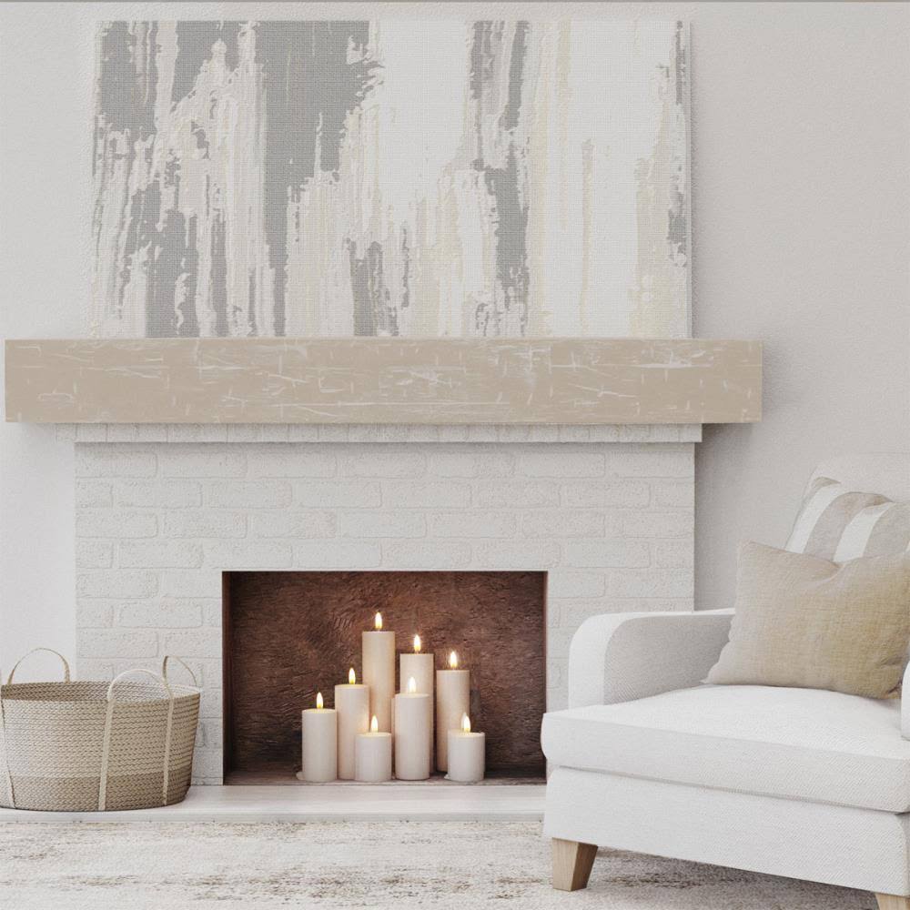 White Washed Faux Wood Fireplace Mantel M6545