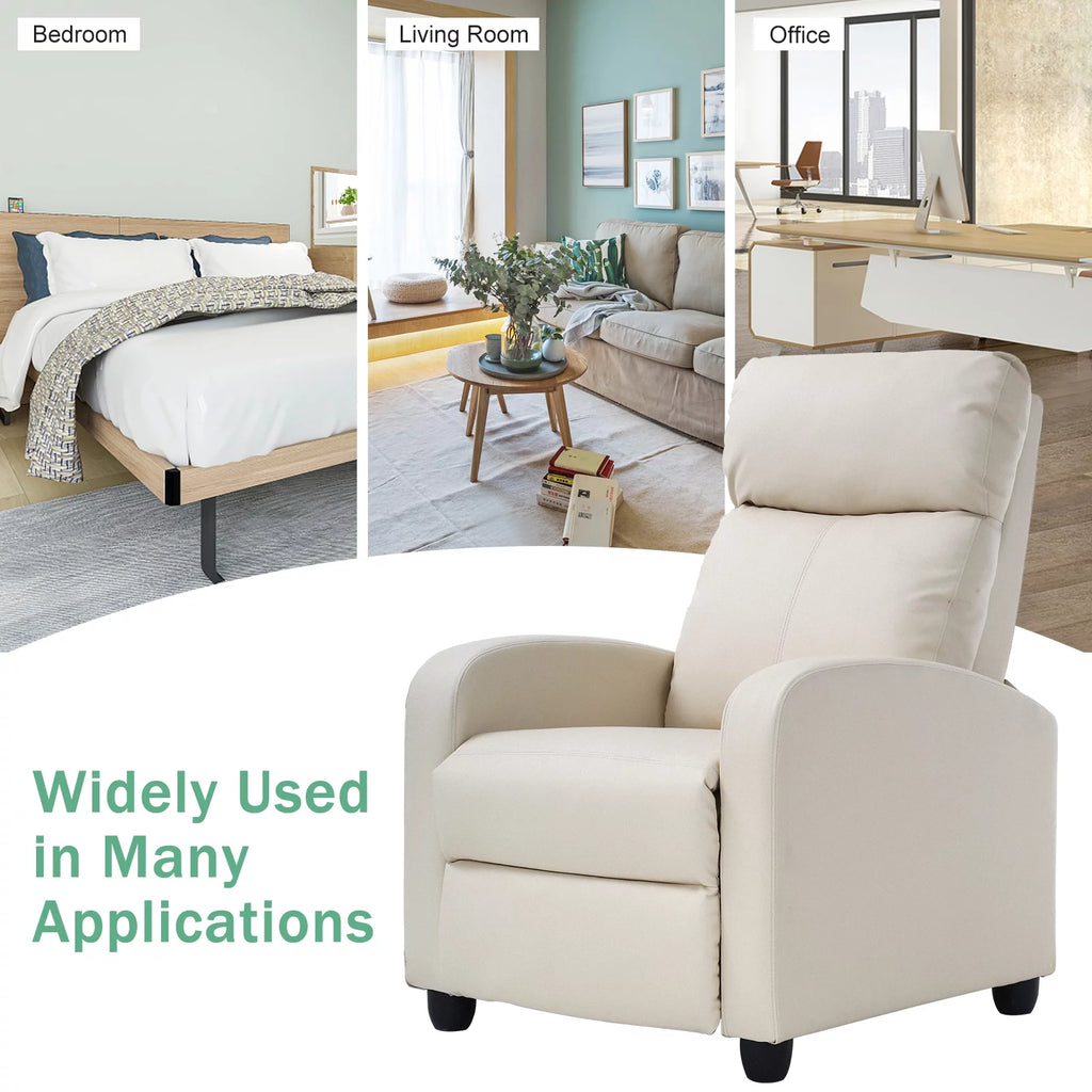Fabric Beige Recliner Chair P86402