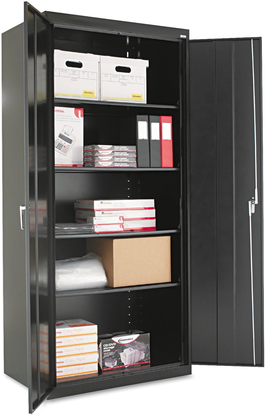 Black Storage Cabinet with Adjustable Shelves G2922