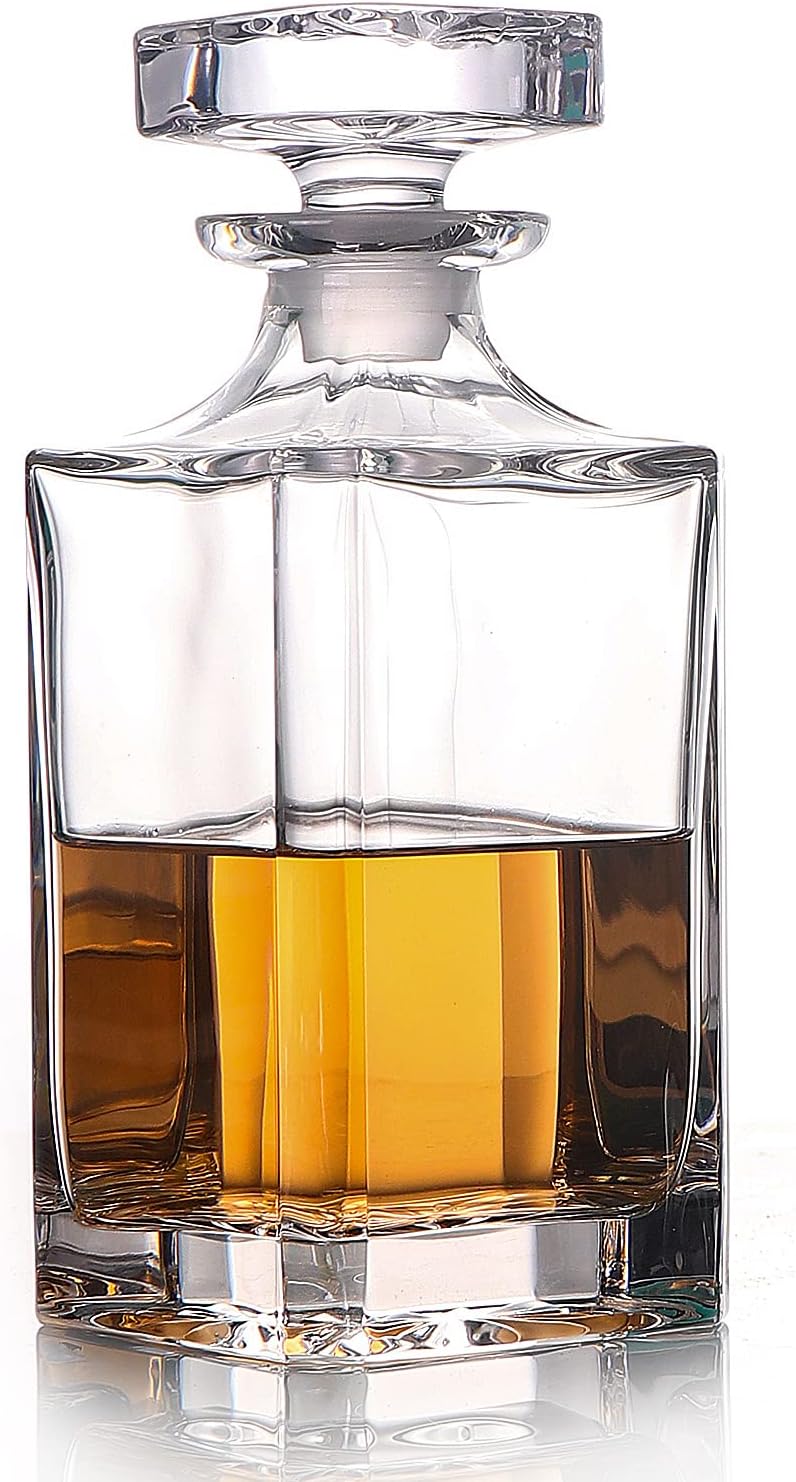 Glass Decanter with Airtight Stopper, 25.97 oz V682311