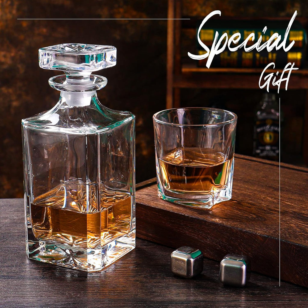 Glass Decanter with Airtight Stopper, 25.97 oz V682311