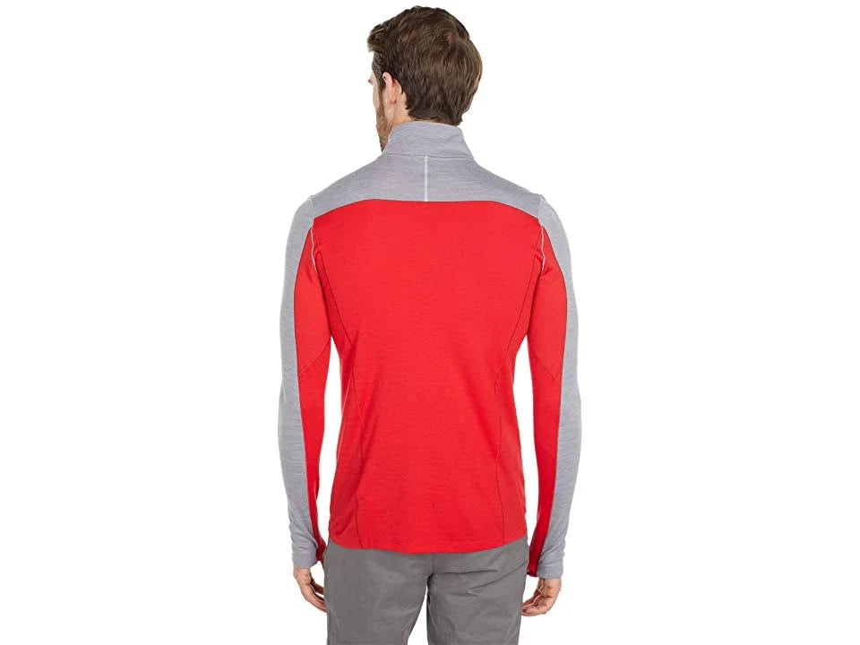 Merino Sport 250 Long-Sleeve 1/4-Zip Top Light Gray Heather/Cardinal Red O969