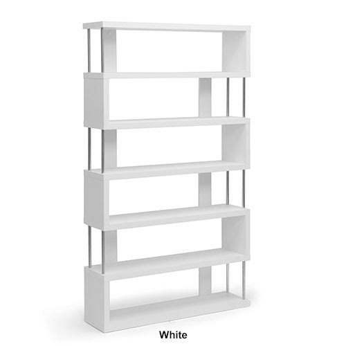 Dark Brown Six-Shelf Modern Bookcase B80126