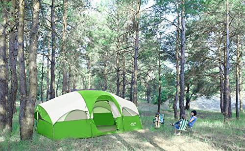 8 Person Weather Resistant Camping Tent with Carry Bag A37502