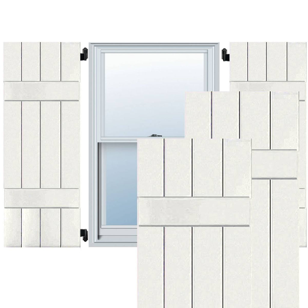 White Western Red Cedar Board and Batten Shutters Pair Q196301
