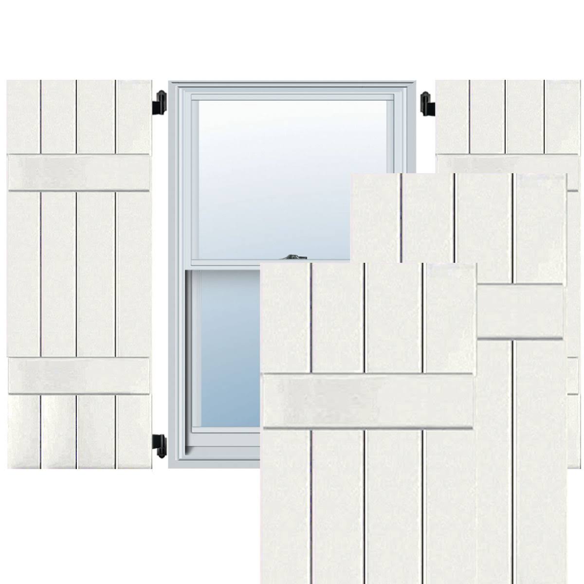 White Western Red Cedar Board and Batten Shutters Pair Q196301