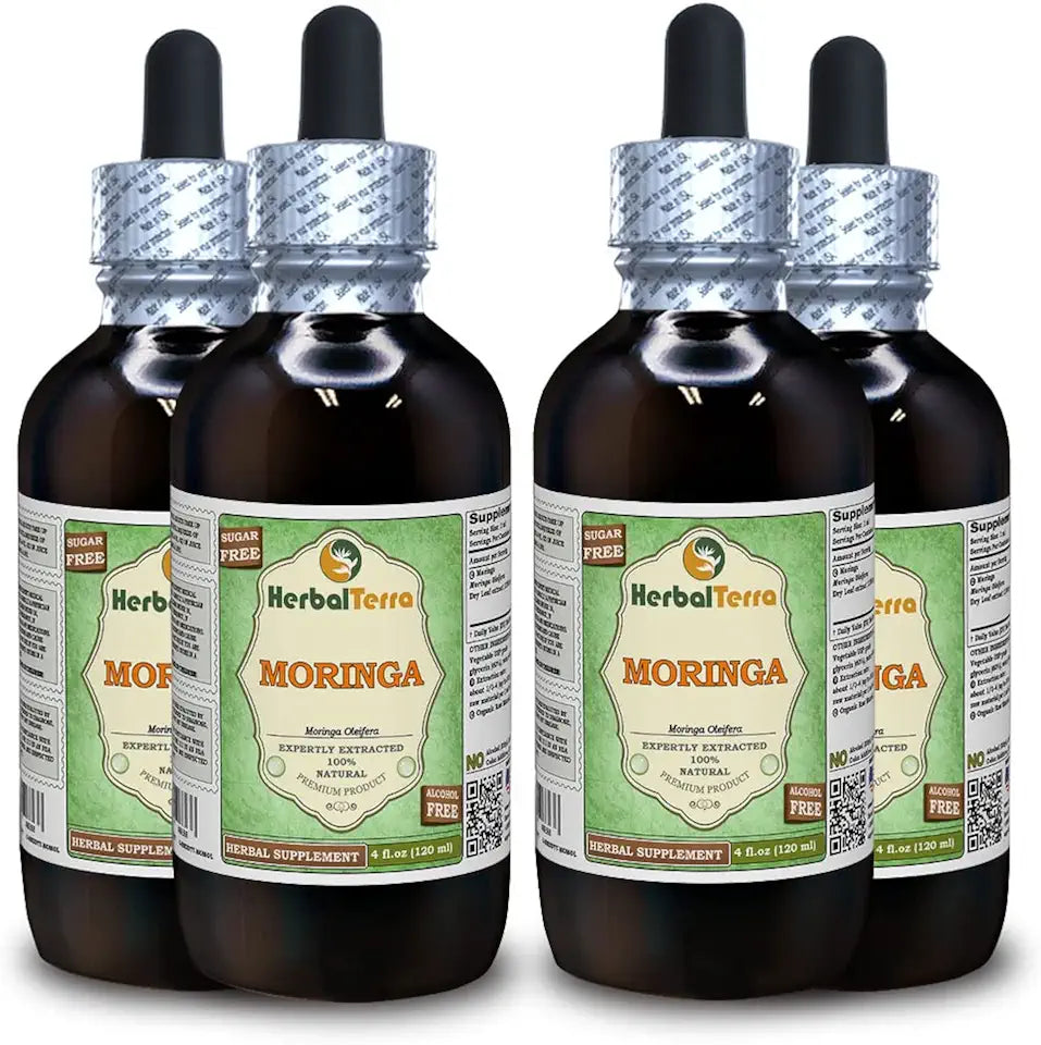 Organic Moringa Oleifera Alcohol-Free Liquid Extract 4x120 ml R6872