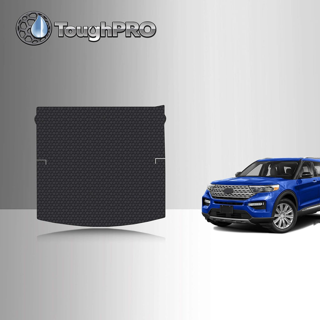 Black Rubber Cargo Trunk Mats for Ford Explorer 2020 2021 2022 S1392