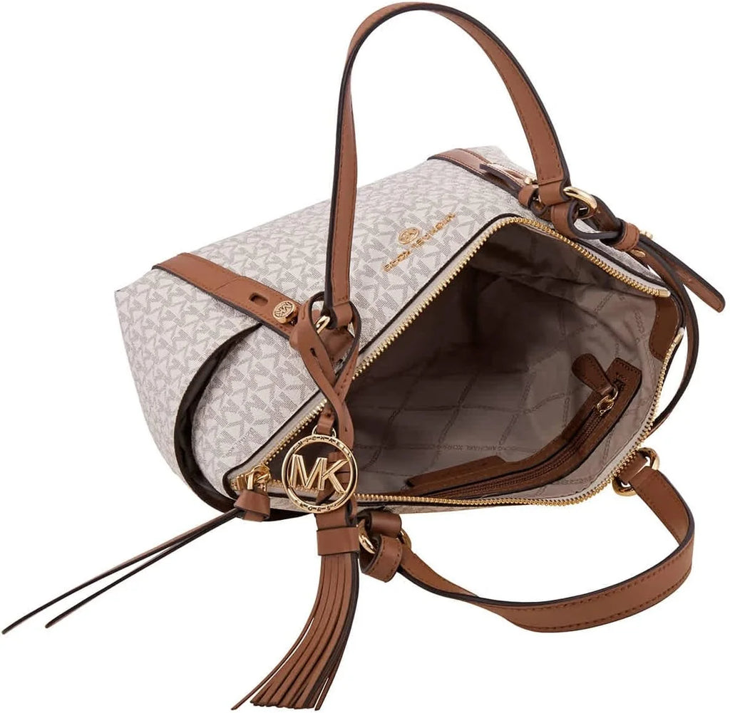 White Sullivan Small Logo Top-Zip Tote Bag R41364