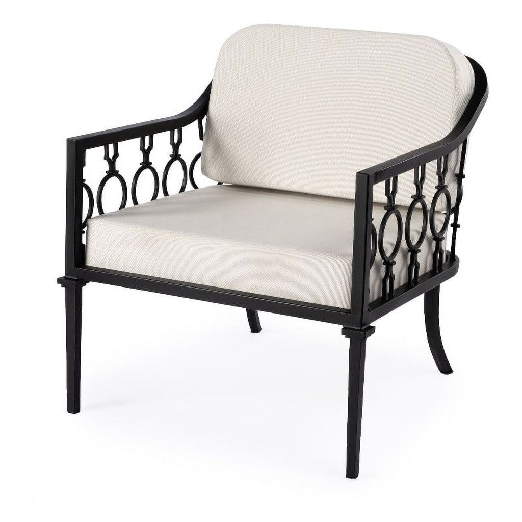 Black Outdoor Sofa and Lounge Chair 2-Piece Set U96224