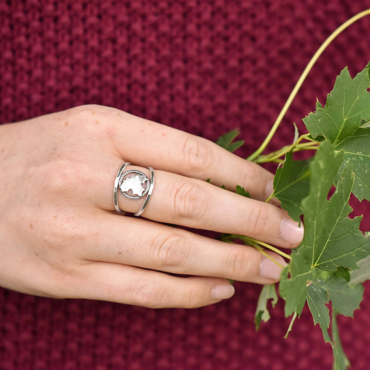 Sugar Maple Leaf Ring 8.5 P4409