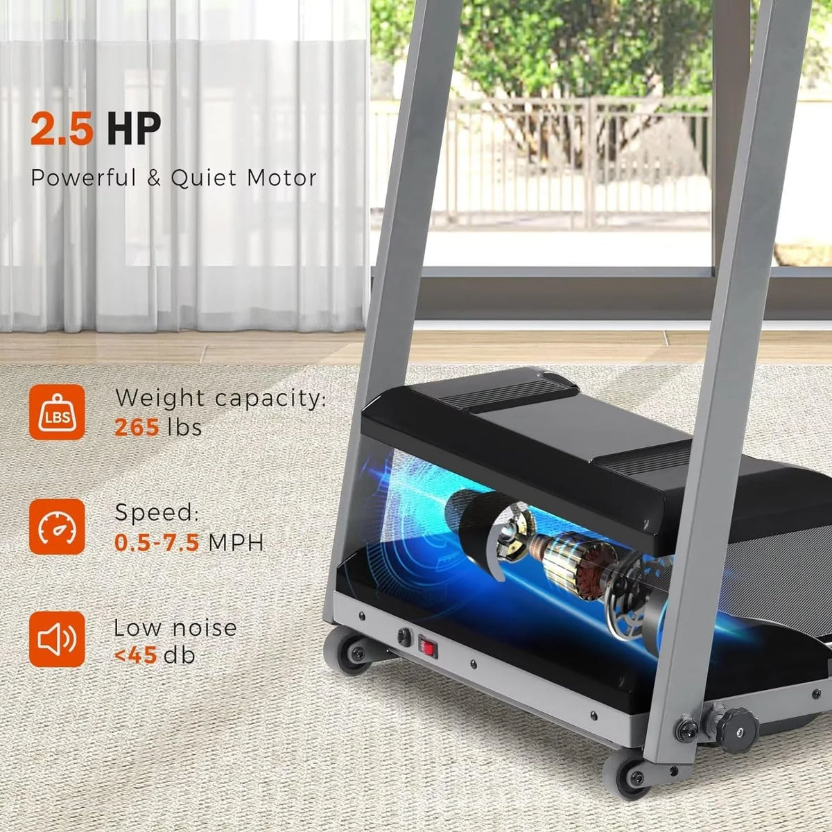 Folding Electric Treadmill with Bluetooth Speaker G5114