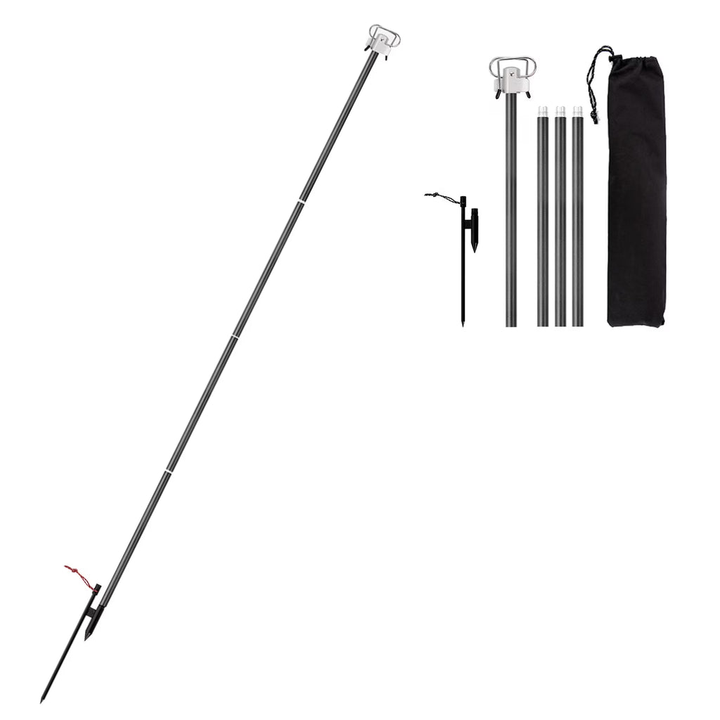 Portable Camping Folding Lamp Pole Lightweight Collapsible Aluminum Lantern Stand Light Hanger Holder Stick W13053