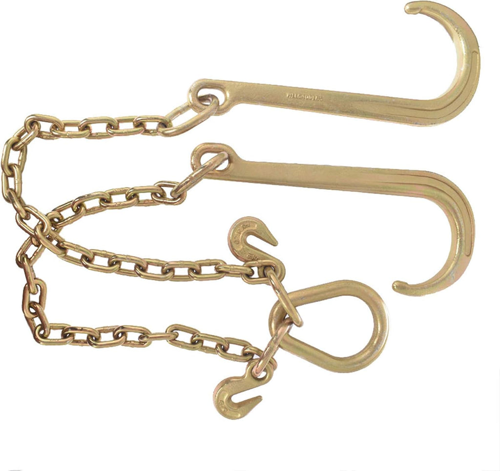 5/16 x 10 FT Grade 70 Tow Chain with 15 J Hook and T Hook Mini J Hook, Pack of 2 L769741