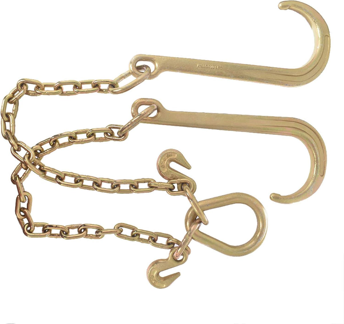 5/16 x 10 FT Grade 70 Tow Chain with 15 J Hook and T Hook Mini J Hook, Pack of 2 L769741