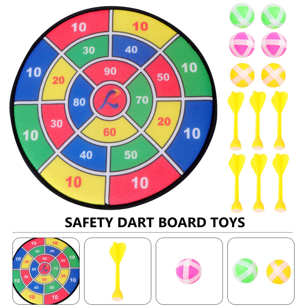 Safety Dart Board Toys Sticky Ball Shooting Toy (30cm, 6pcs Sticky Ball and 6pcs Darts) B453
