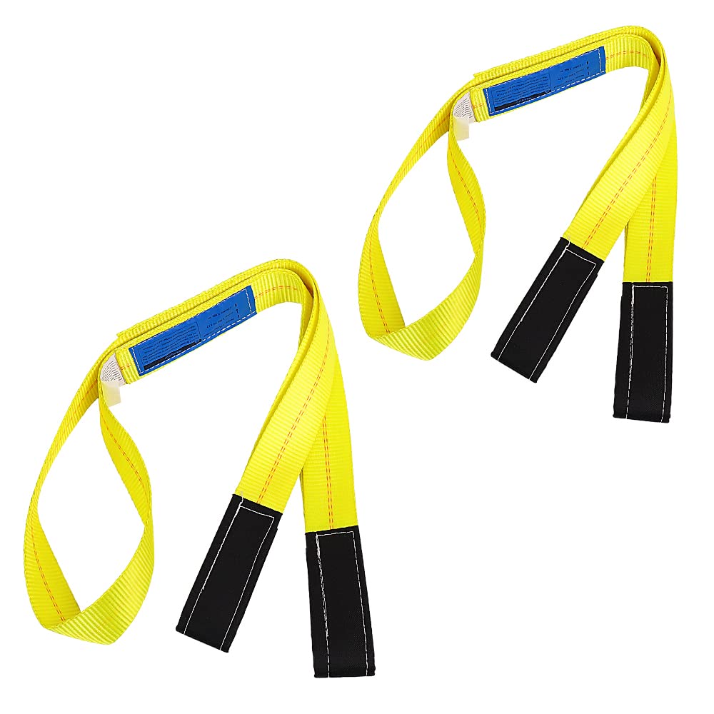 10'x2 Nylon Tow Strap 2 Pack 15,000lbs Heavy Duty Lifting Sling X36219