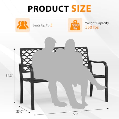 50" Anti-Rust Weatherproof Outdoor Bench C9478
