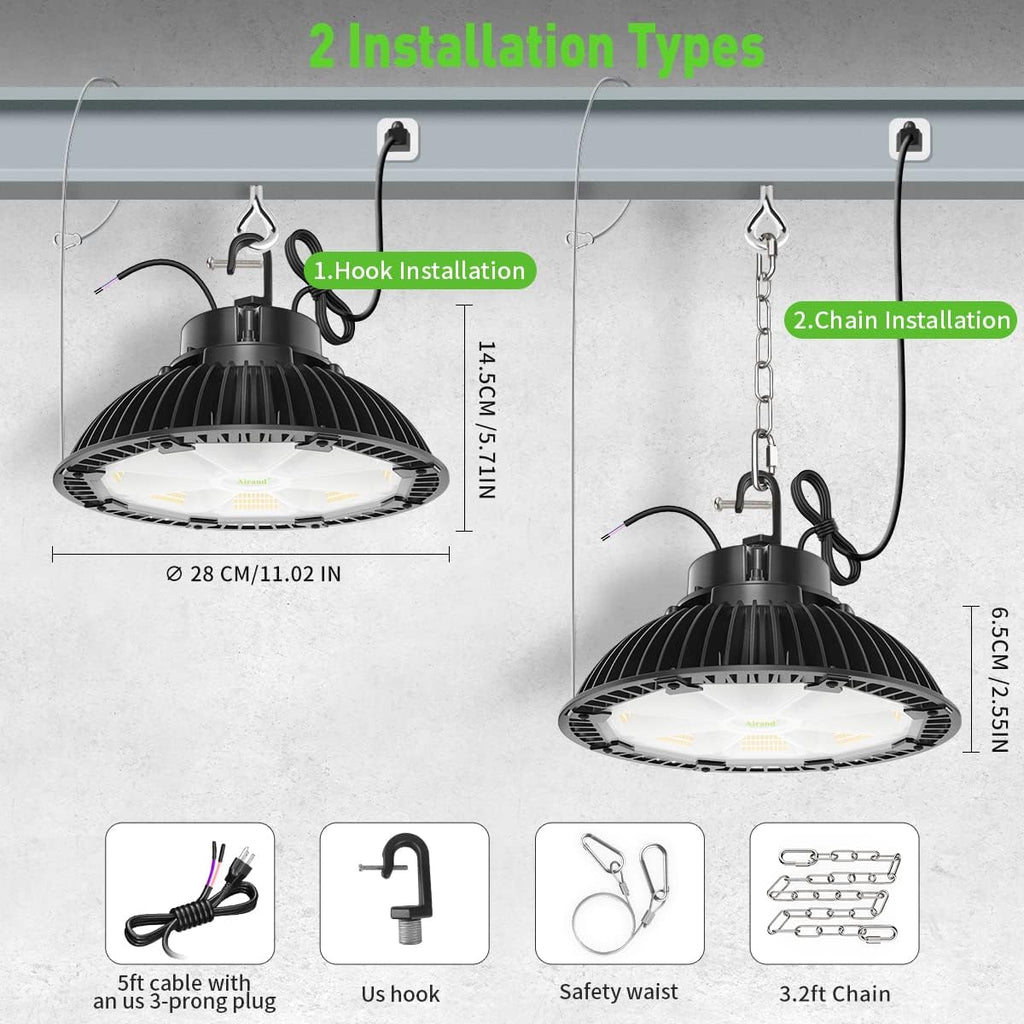 200W Dimmable LED High Bay Light, 28000LM, 100-277V, 5000-5500K, IP65 Waterproof K45507