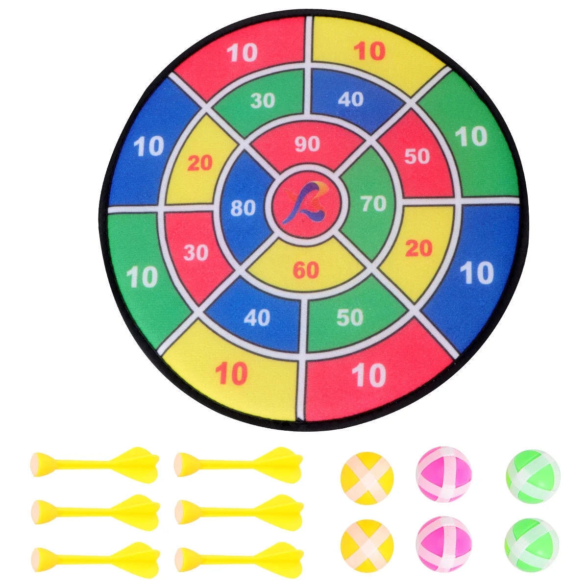Safety Dart Board Toys Sticky Ball Shooting Toy (30cm, 6pcs Sticky Ball and 6pcs Darts) B453