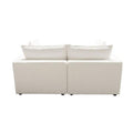 White Modular Sofa with Faux Shearling & Feather Down Seating C20445