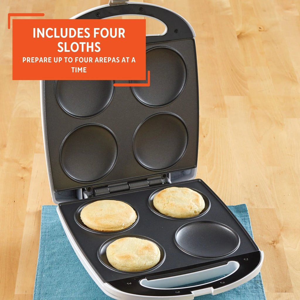 White 4 Slot Electric Arepa Maker N2924