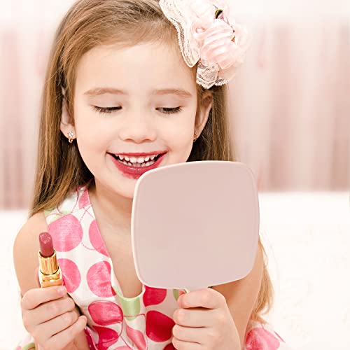 Hand Held Wood Mirror with Handle Q3701