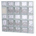 Wavy Glass Pattern Frameless Replacement Glass Block Window N17912