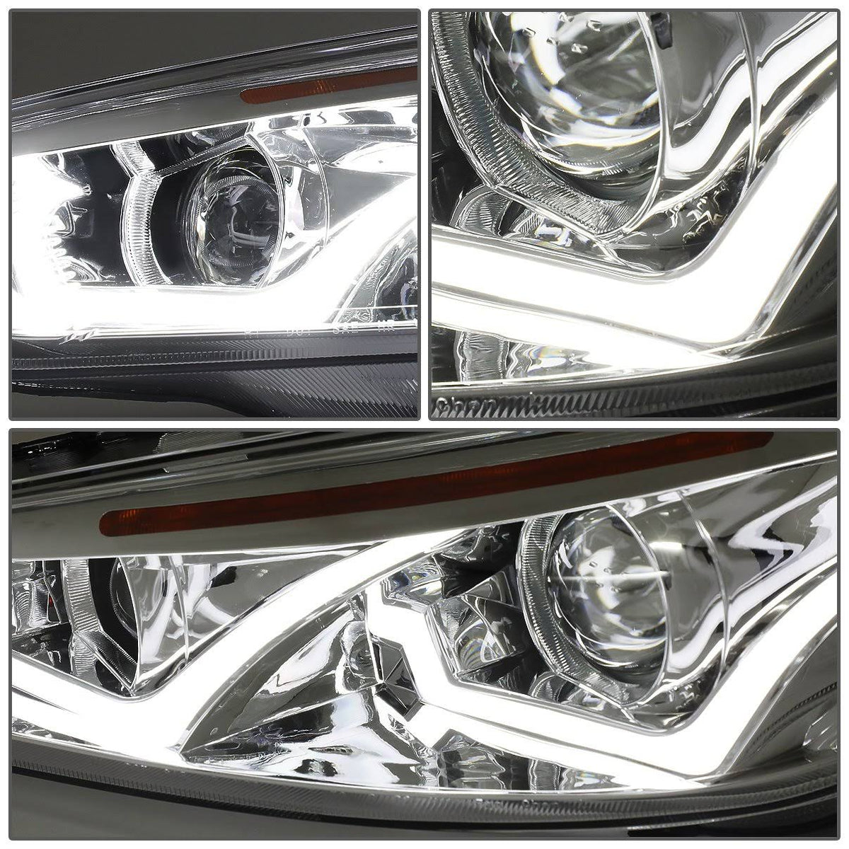 Chrome Housing Amber Corner Projector Headlight L184