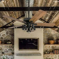 Rustic Industrial Farmhouse LED Ceiling Fan with Light Kit and Remote, 52x22 W1573