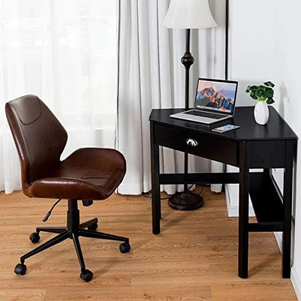 Corner Computer Desk with Drawer and Shelves X580229