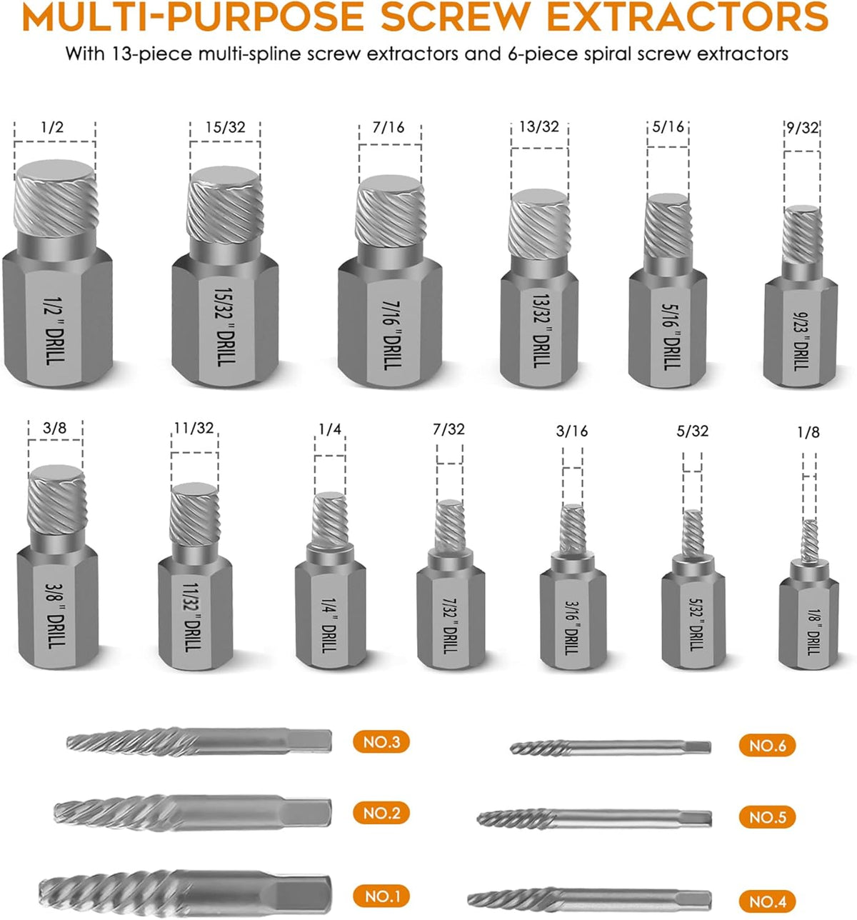49-Piece Bolt Extractor Screw Extractor Set with Carrying Case P636