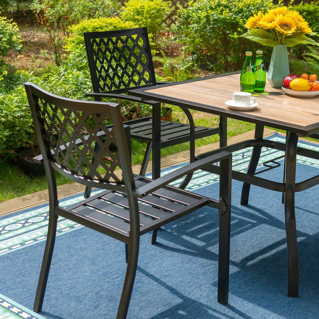 5-Piece Outdoor Patio Dining Set Black U224