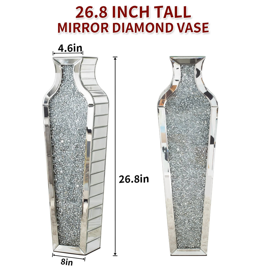 Tall Crushed Diamond Floor Vase I467