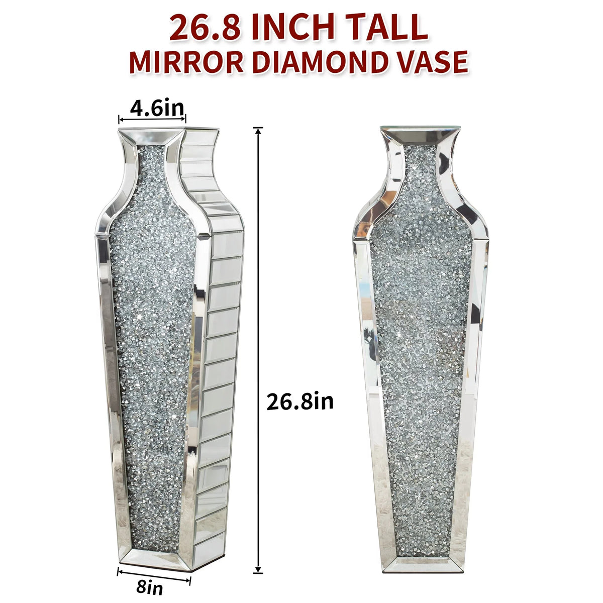 Tall Crushed Diamond Floor Vase I467