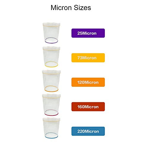 5pcs 1 Gallon Filter Bag Bubble Bag Kit Set Micron Drawstring Extraction Bags Y6971