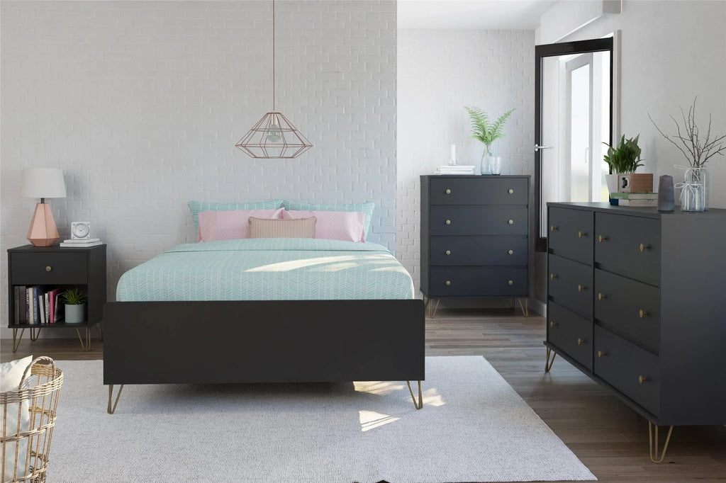 Black 4 Drawer Dresser U8175