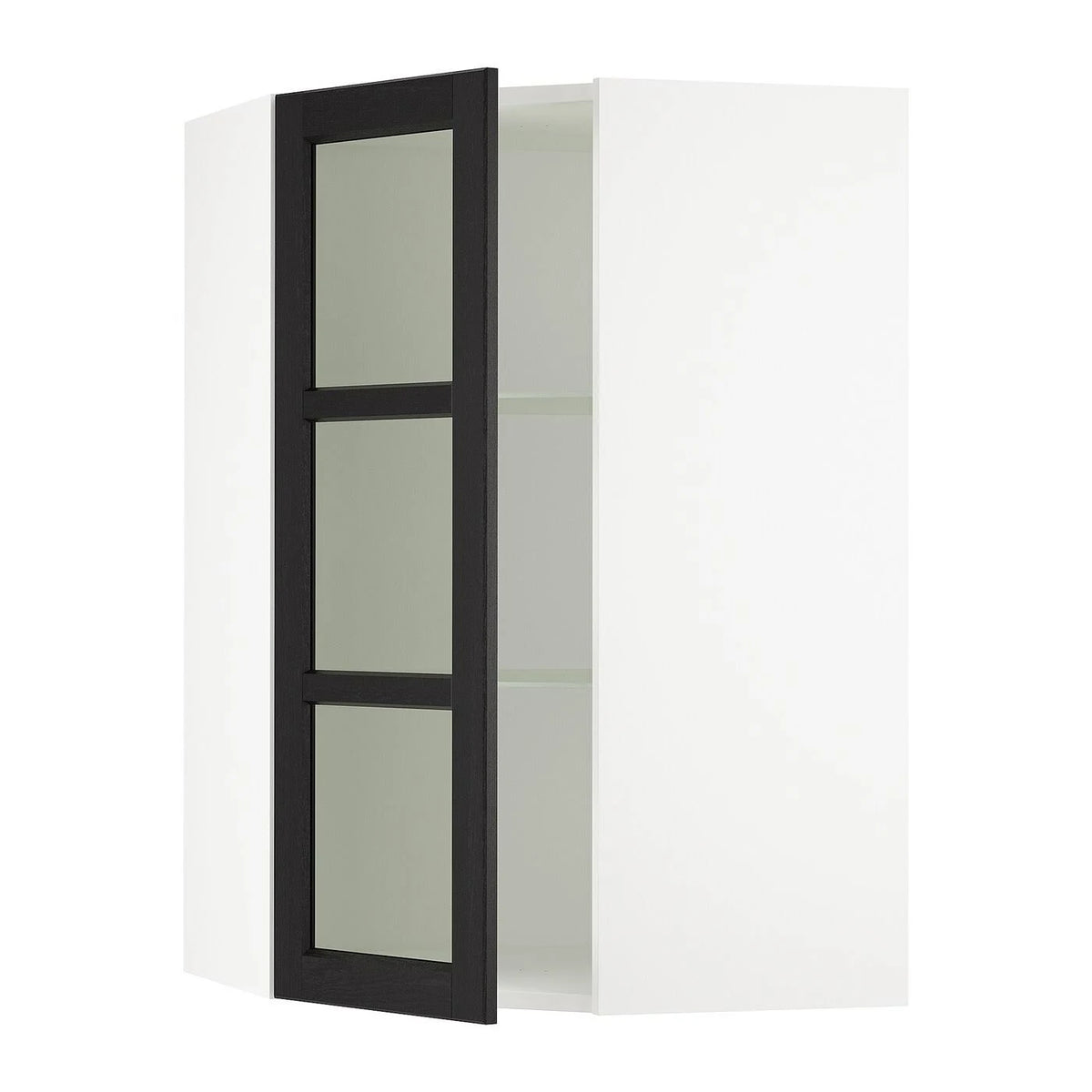 White Corner Wall Cabinet with Glass Door E676346