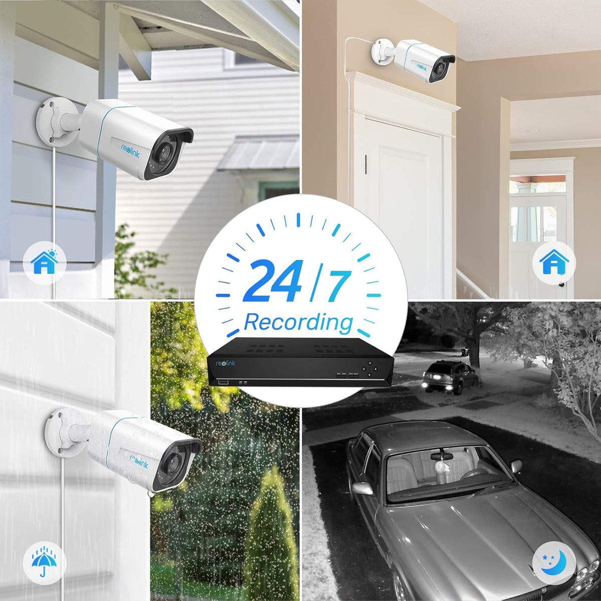4K PoE Wired Bullet Security Camera System with 2TB HDD NVR G309498