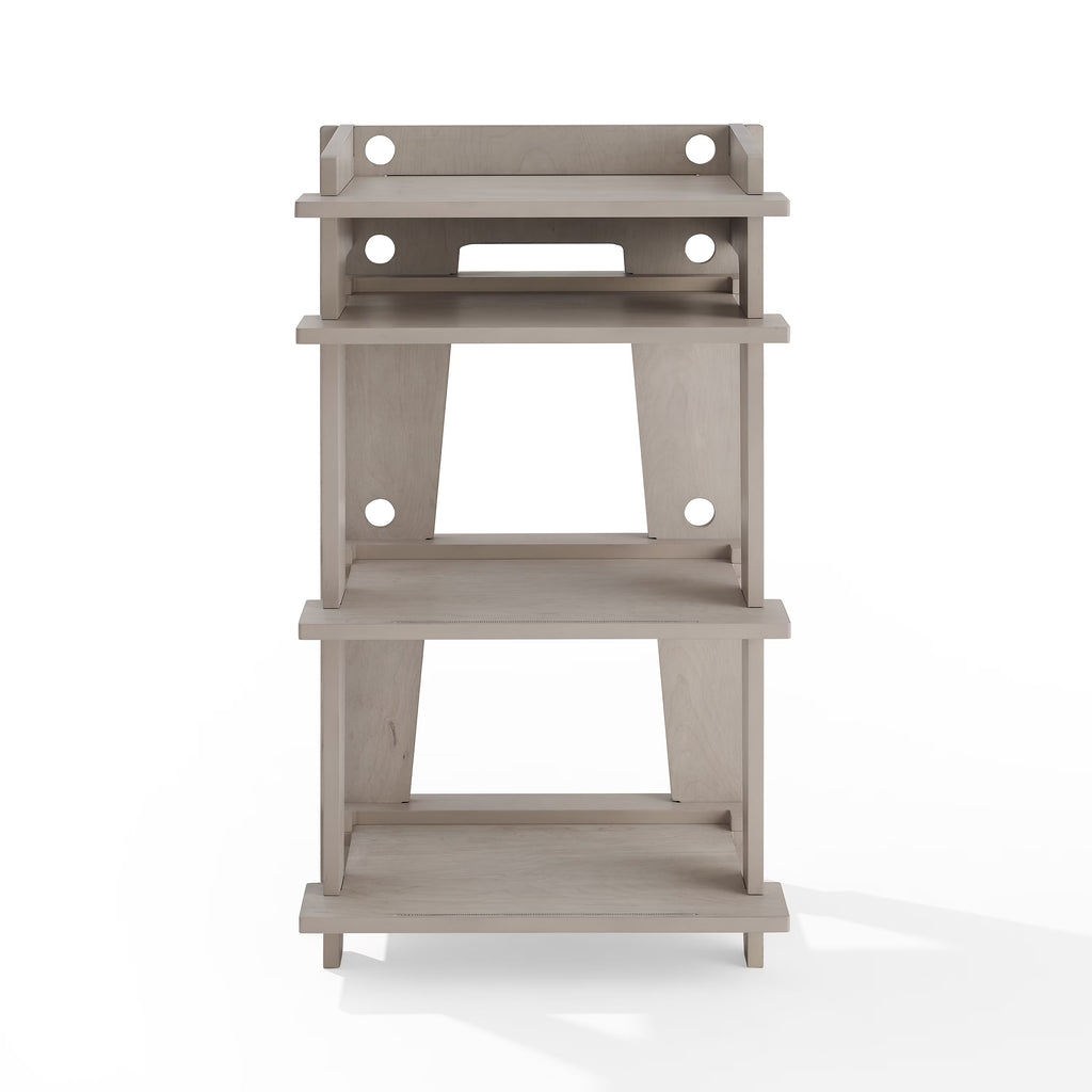 Gray MDF Wood and Birch Veneer Turntable Stand H495