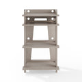 Gray MDF Wood and Birch Veneer Turntable Stand H495