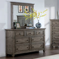 Gray Wood 7-Drawer Dresser with Mirror X751