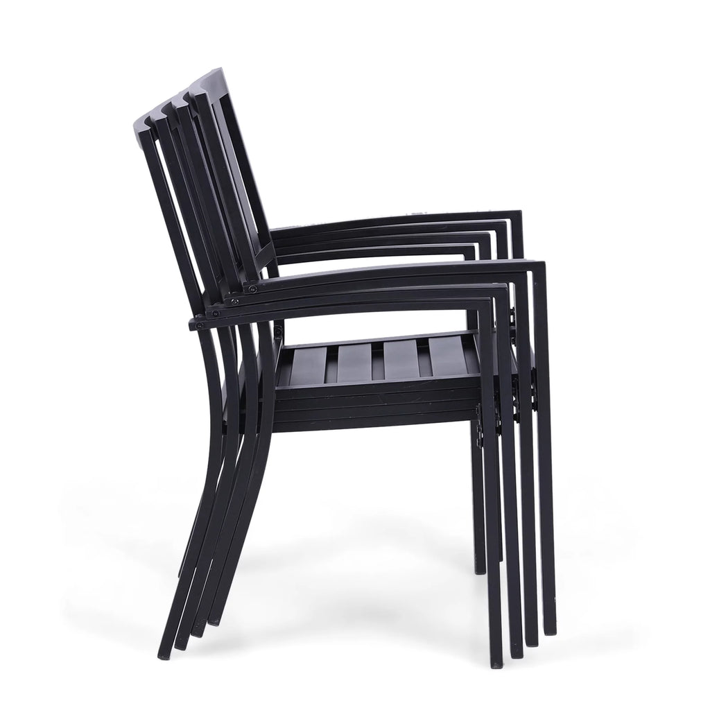 5-Piece Outdoor Patio Dining Set Black U224