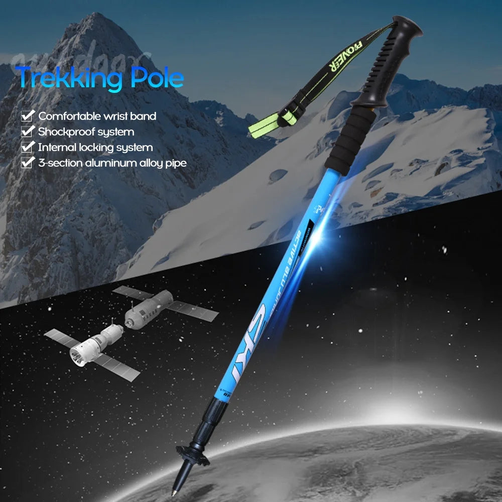 3-Section Telescopic Adjustable Trekking Hiking Cane I200