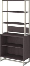 Storm Gray Bookcase with Hutch R58070