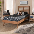 Walnut Brown Wood Twin Size Platform Bed A5866