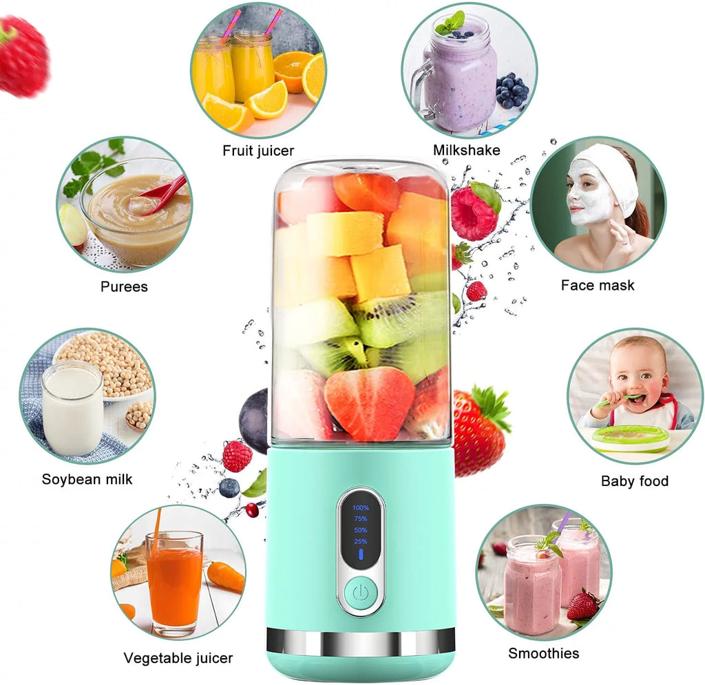 Portable Personal Size Blender with 6 3D Blades Blue B8334
