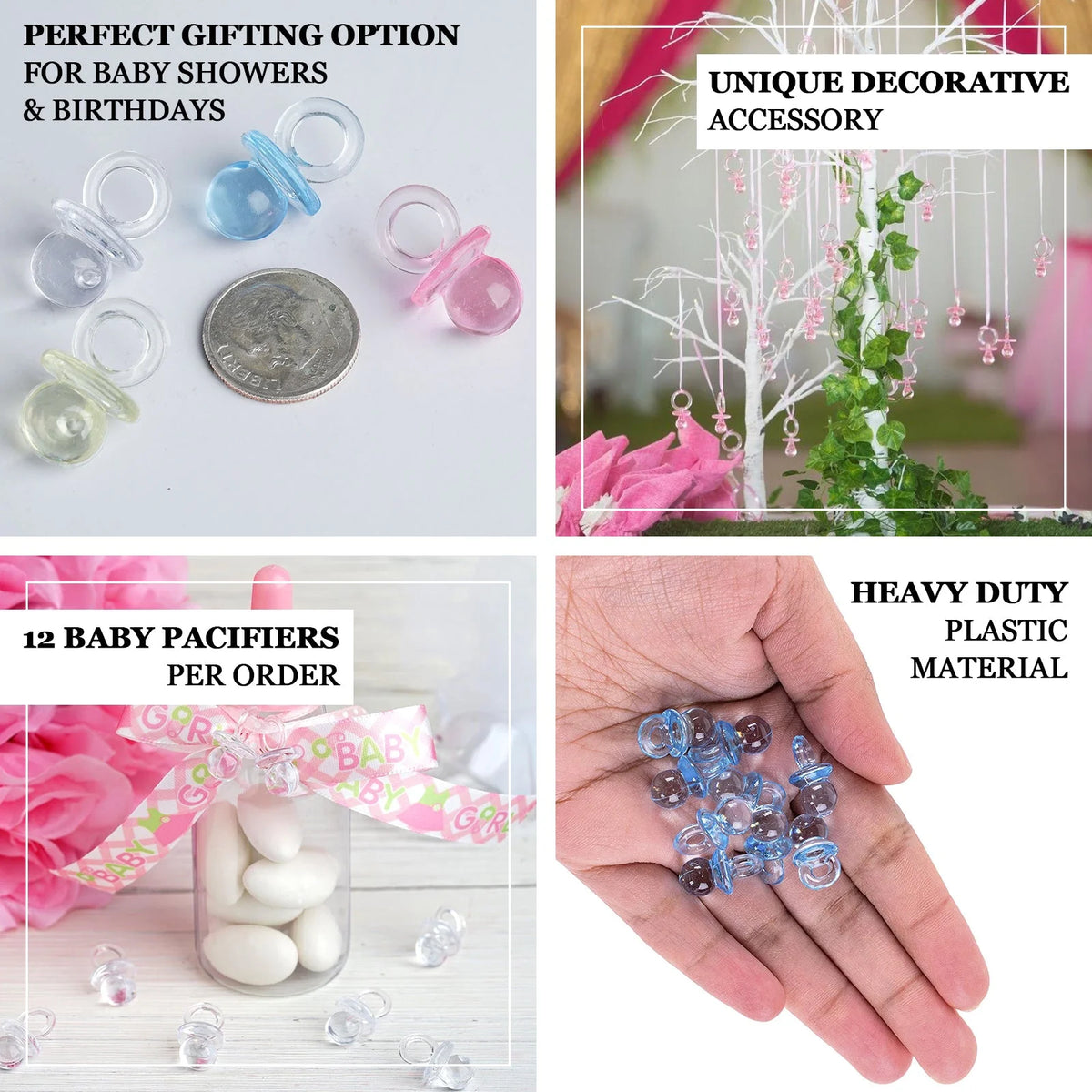 Pink Baby Pacifiers 144/pk D9134
